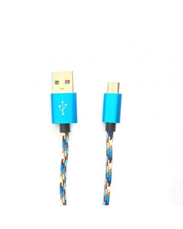 Cable Micro USB Nilon Multiazul