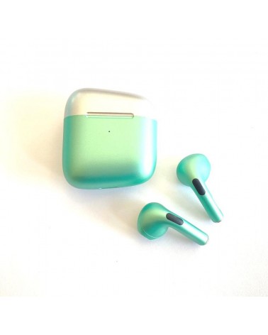 Auricular Inalámbrico Bluetooth Verde con Estuche de Carga