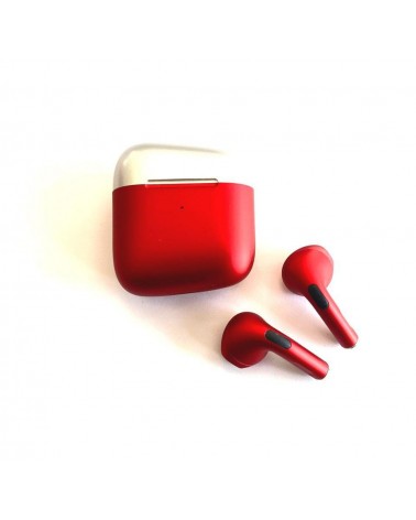 Auricular Inalámbrico Bluetooth Rojo con Estuche de Carga