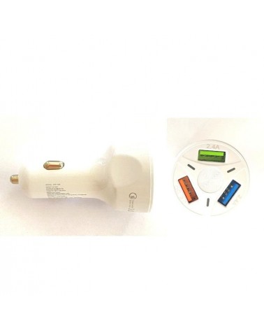 Adaptador de Carga para el Coche Blanco 7A con 3 puertos USB