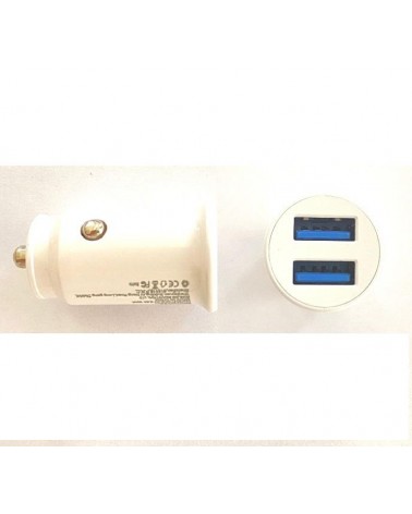 Adaptador de Carga para el Coche Blanco 2 4A con 2 puertos USB